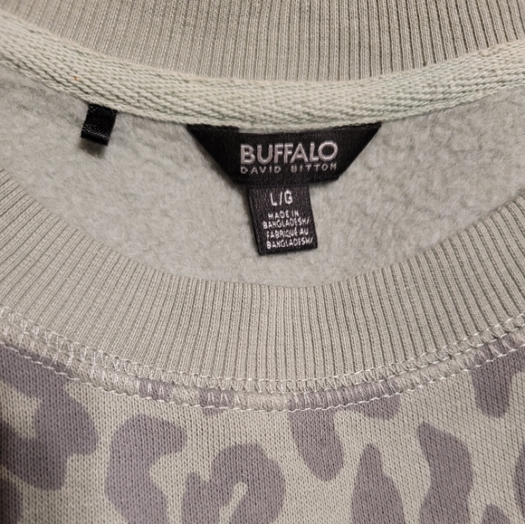 Sage Green Leopard Print Crewneck Pullover - Picture 5 of 5